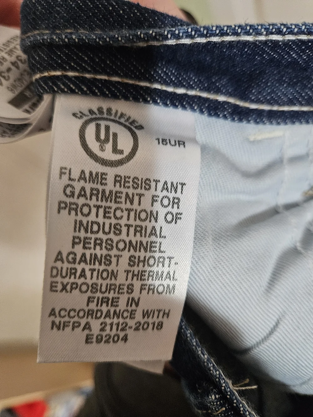 Men's Straight Fit Jeans in Deep Indigo Blue Fire Retardent